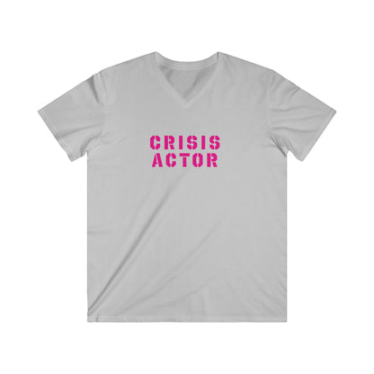 Men's Fitted V-Neck Short Sleeve Tee - CRISIS ACTOR