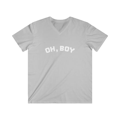 Men's Fitted V-Neck Short Sleeve Tee - OH BOY